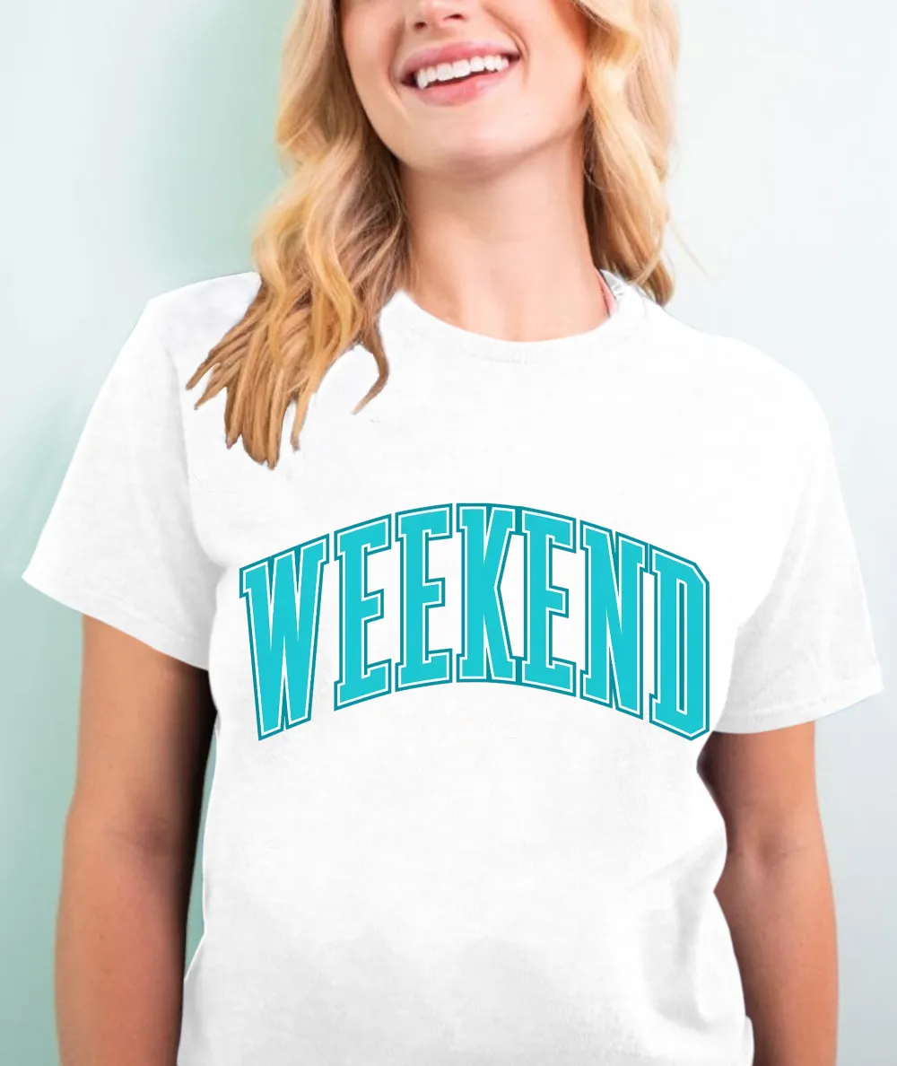Weekend Lettering Casual T-shirt