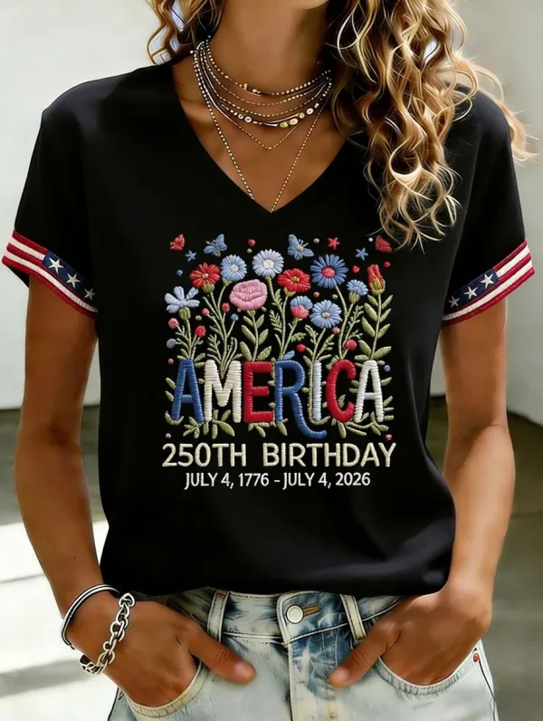 Women's 250th Anniversary Printed Short-Sleeved T-Shirt