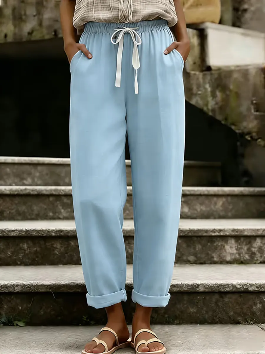 Women's Casual Solid Wide Leg Pants
