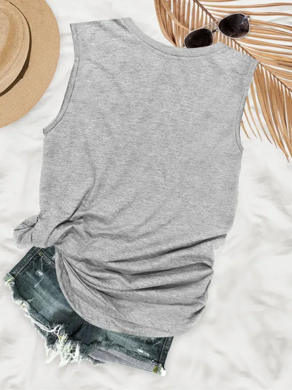 Humorous Style Raccoon Gesture Print Women's Tank Top