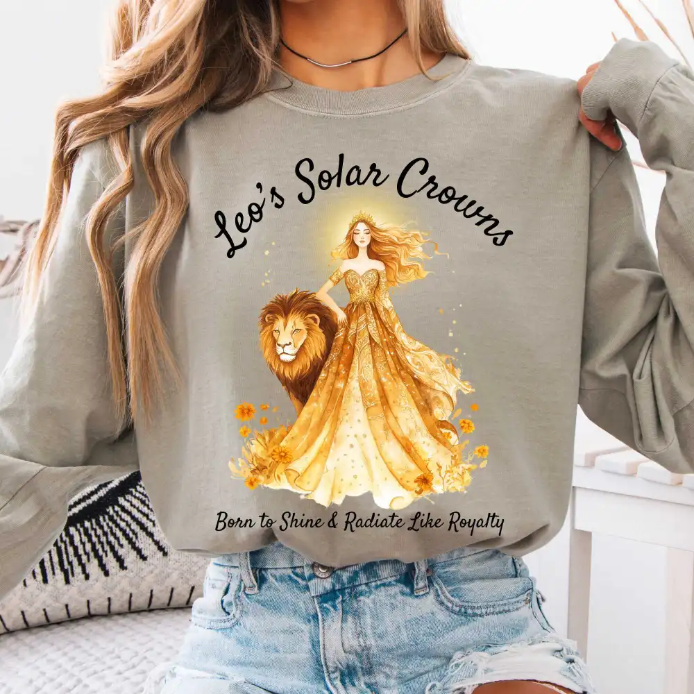 Leo's Solar Crowns Zodiac Long Sleeve Tee