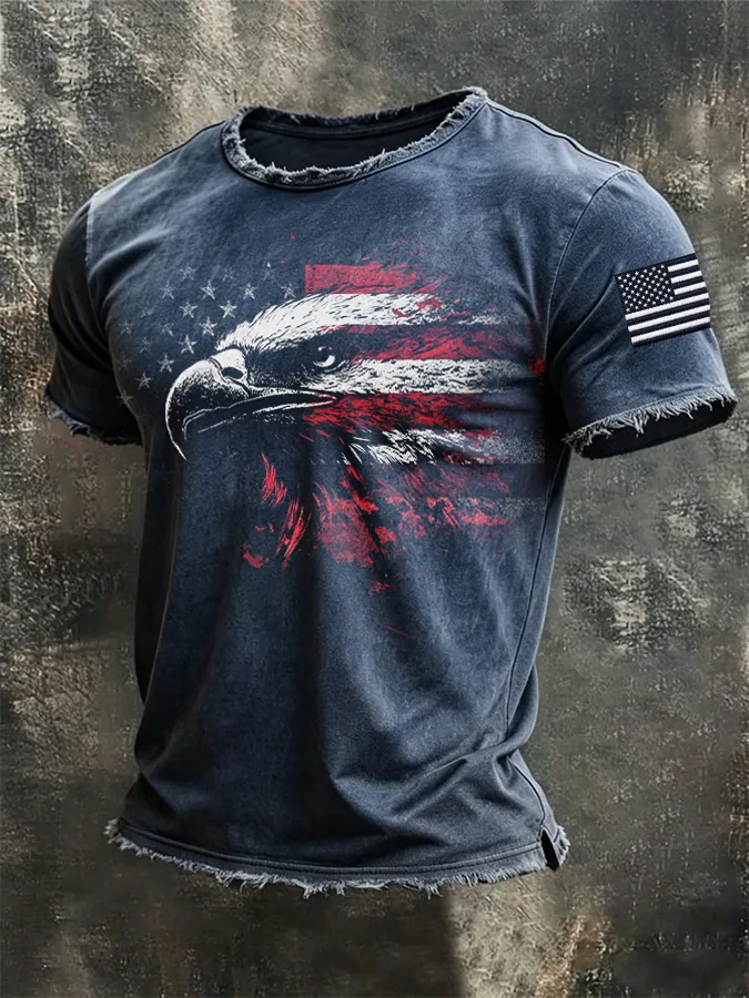 Men'S America Flag Printed Casual T-Shirt