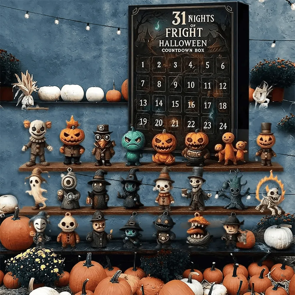 31 Nights of Fright Halloween Countdown Box with Figurines