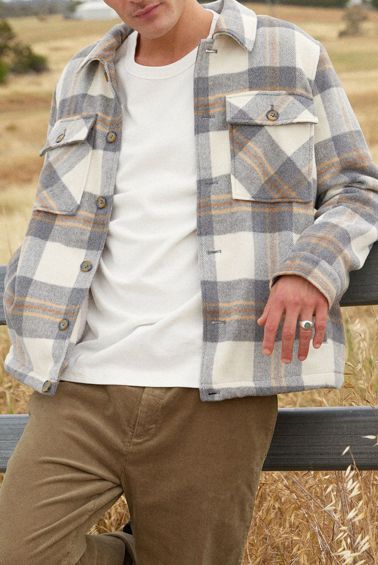 Tulsa Check Jacket- Titanium grey