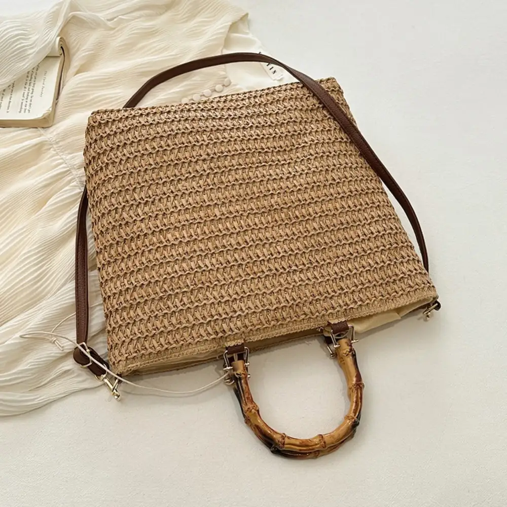 Bamboo Handle Handbag Shoulder Bag