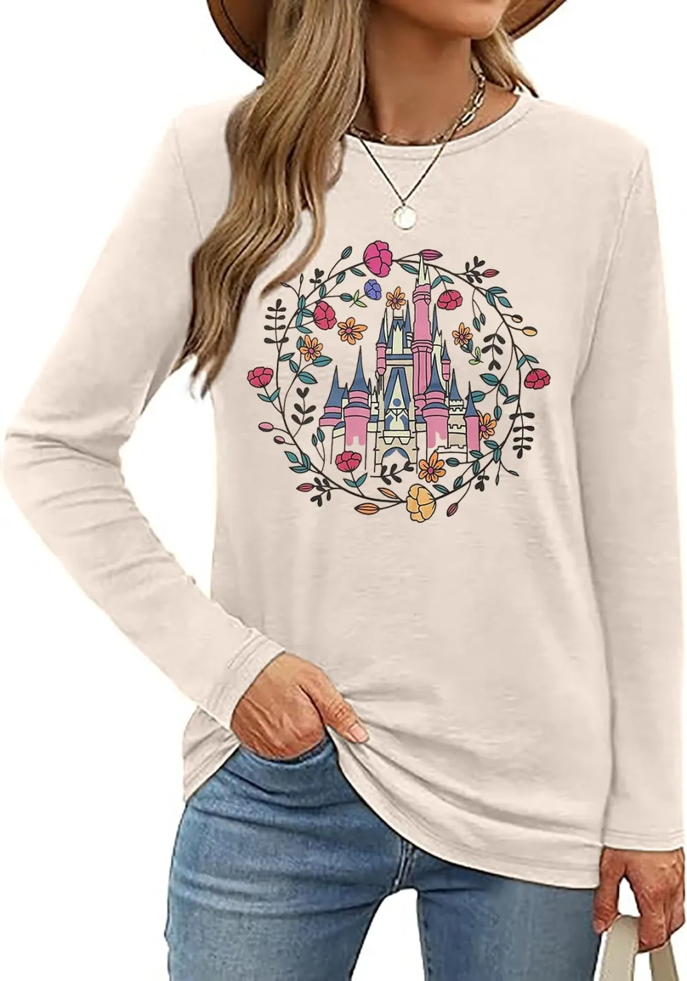 Castle Print Long Sleeve T-shirt