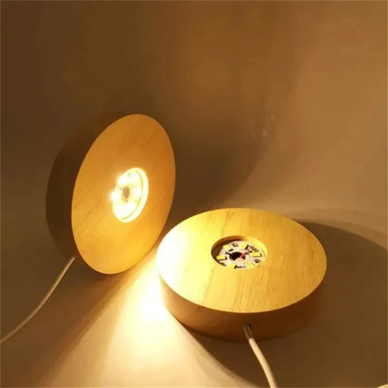 Wood LED Light Base