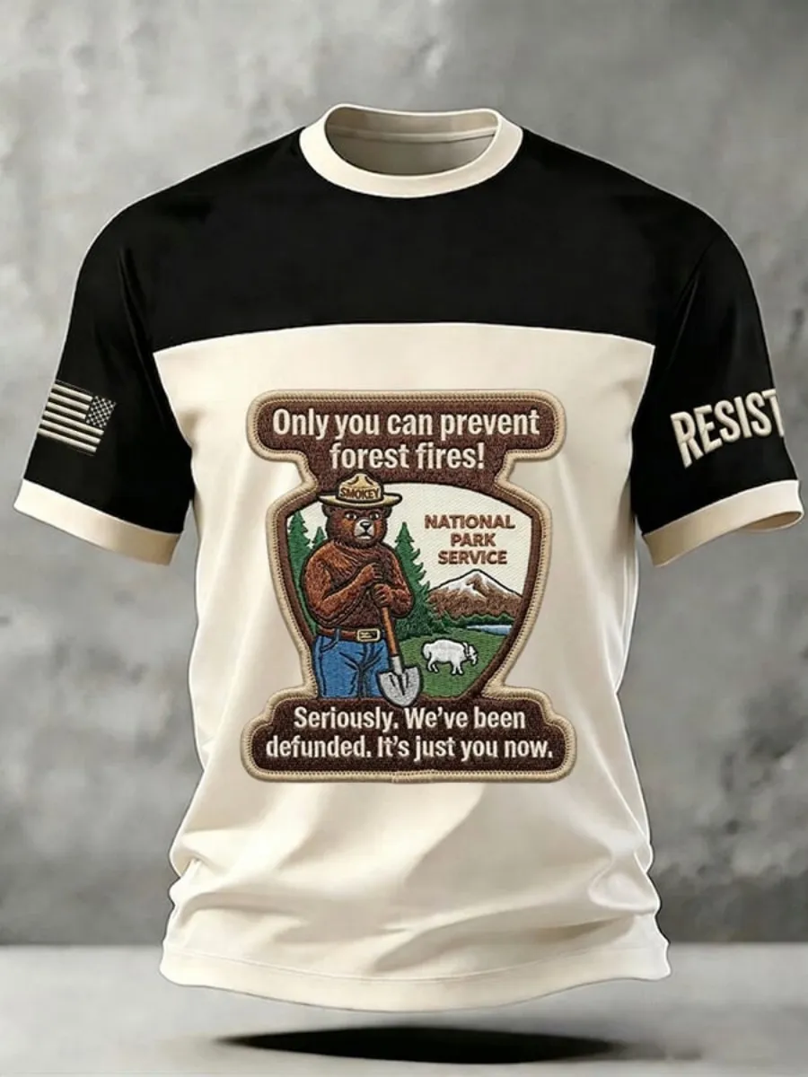 Men's Save The Forest Resist Bear Print T-Shirt