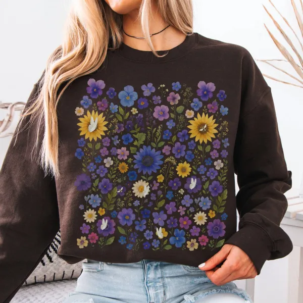 Vibrant Wildflower Botanical Sweatshirt