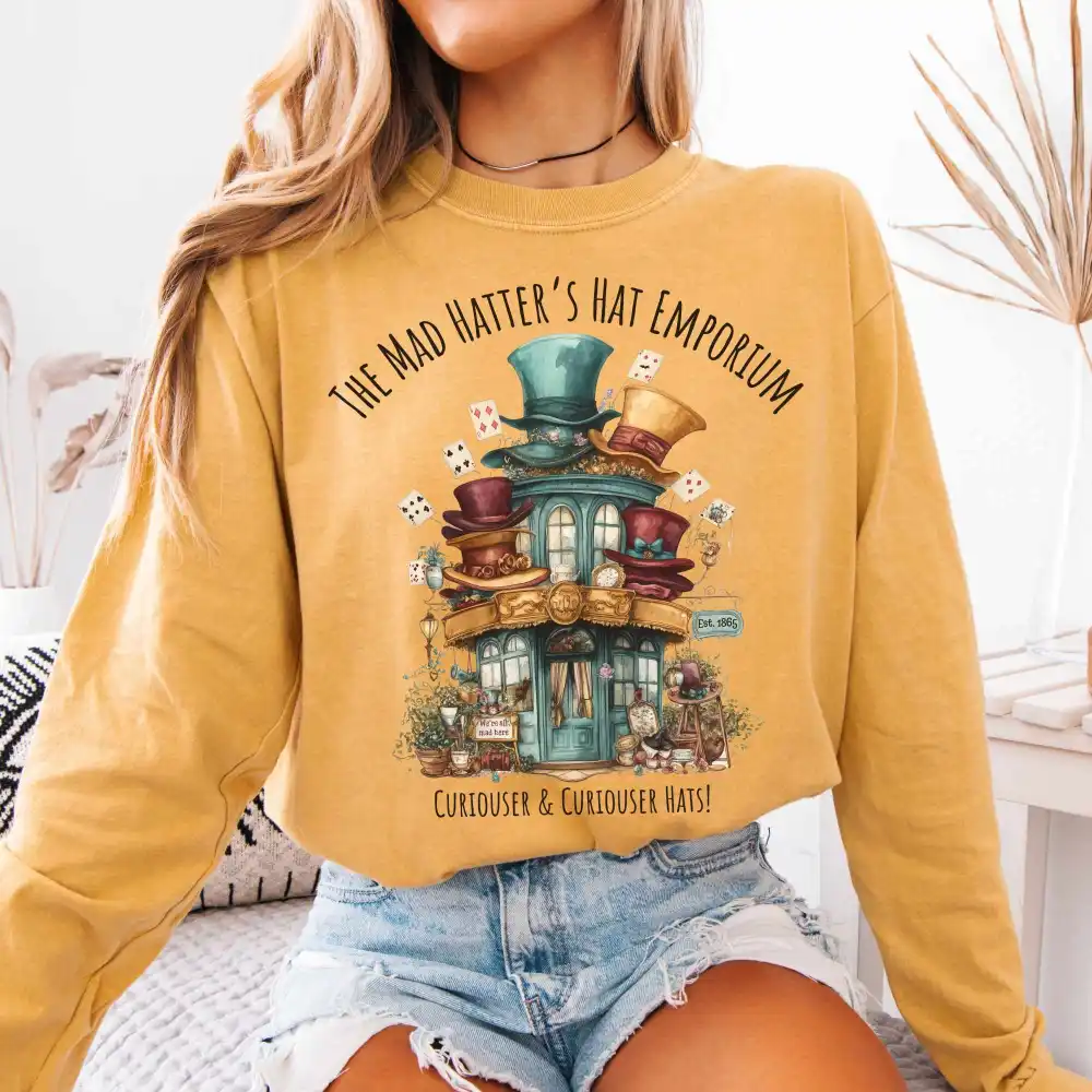 The Mad Hatter's Hat Emporium Long Sleeved Shirt