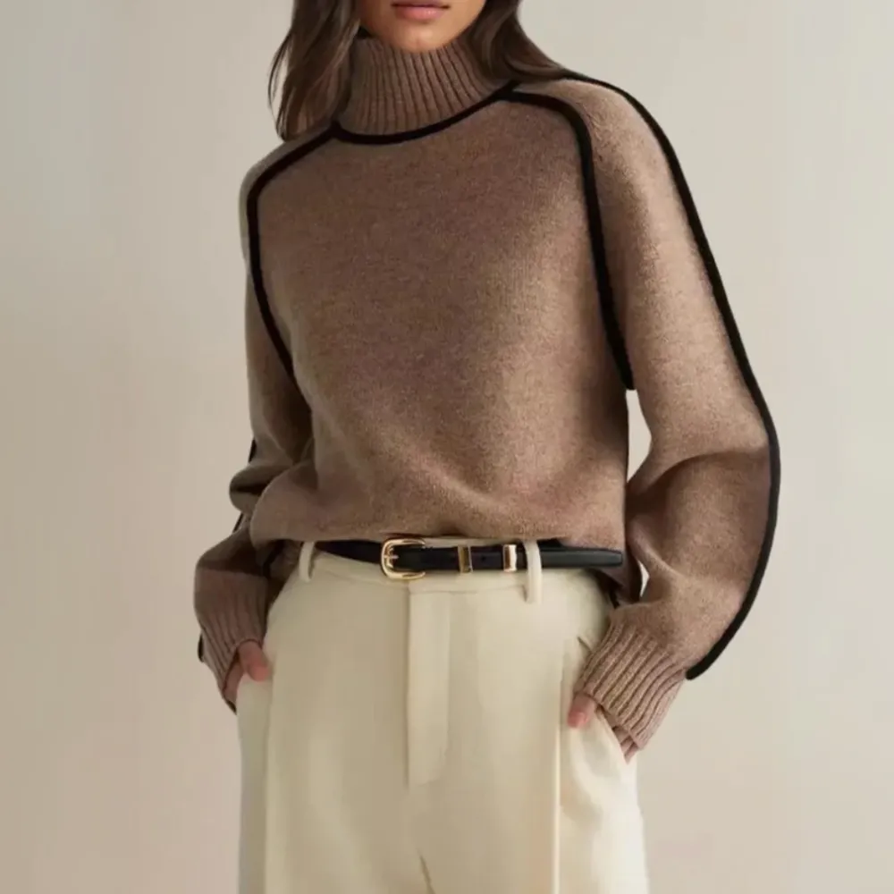 Oversized Turtleneck Knit Sweater