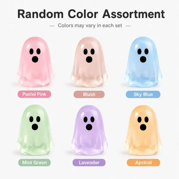 Halloween Gift Glow In Dark Cute Ghost Resin Bead Set Random Pattern Luminous Decorative Charms