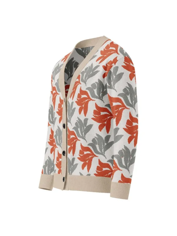 Botanical Print Cardigan