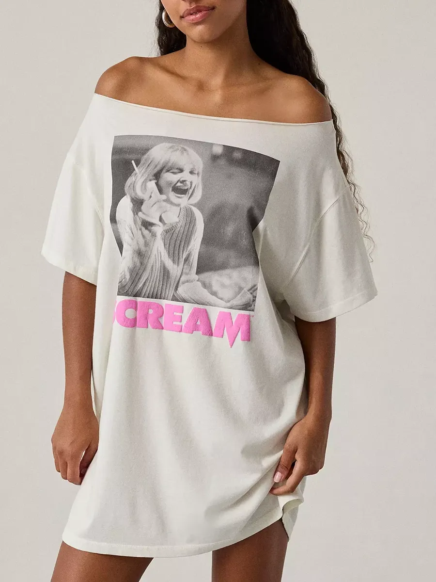 Women's Print Off-The-Shoulder T-Shirt