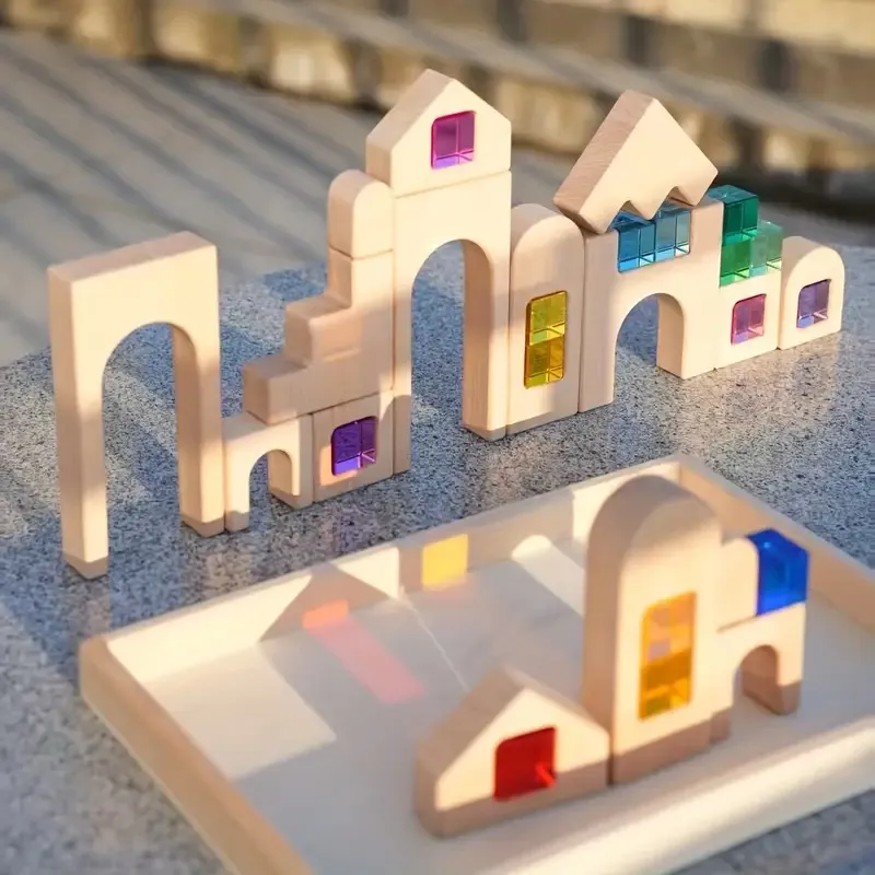 Colorful Cartoon Geometric Building Blocks