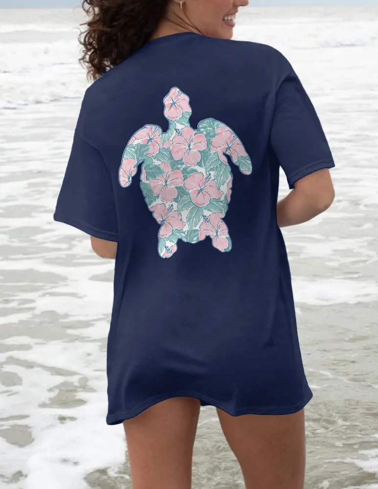 Tropical Patterned Sea Turtle Tee