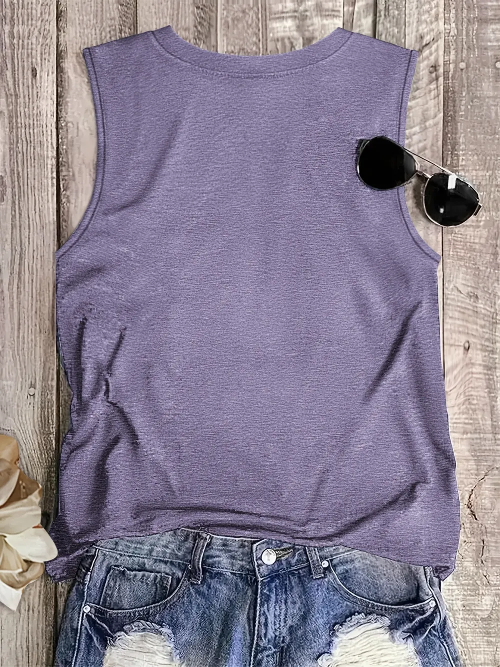 Retro Sun Moon Print Tank Top