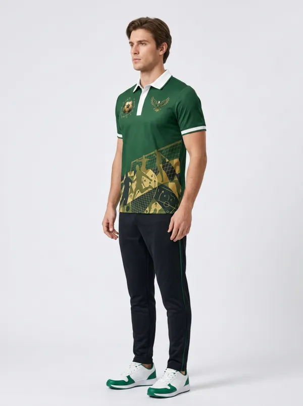 Men's USA Soccer Eagle Ball Tactics Printed Polo Shirt