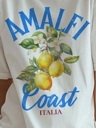 Three Lemons Print Short Sleeved T-Shirt
