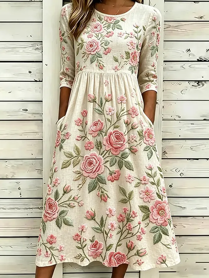 Women's floral printed casual dress