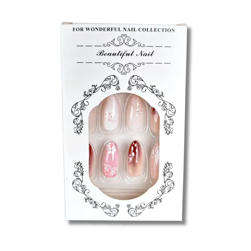 Nailhour 30Pcs Early Autumn Deer Medium Almond Vintage Press On Nails