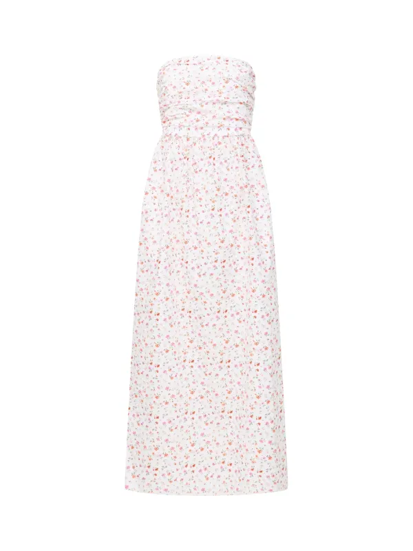 Cotton Flowy Structured Pleated Dress