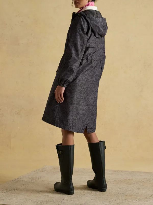 Black Waterproof Foldable Raincoat With Hood