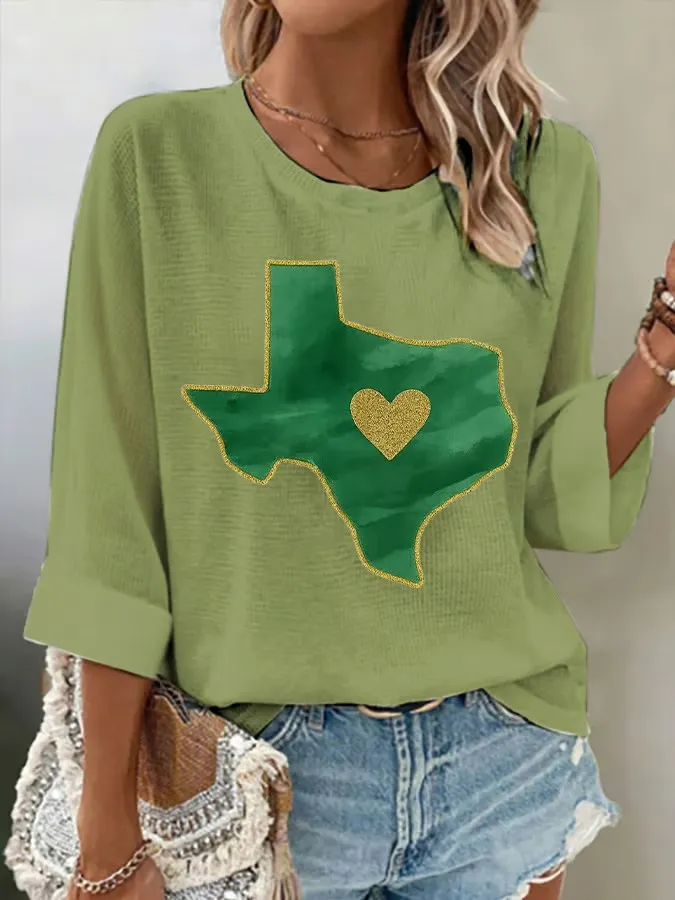Women Retro Prayers For Camp Mystic Texas Strong Print Blouse