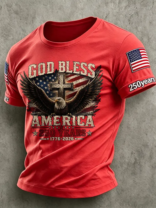 Men'S America Flag Printed Casual T-Shirt