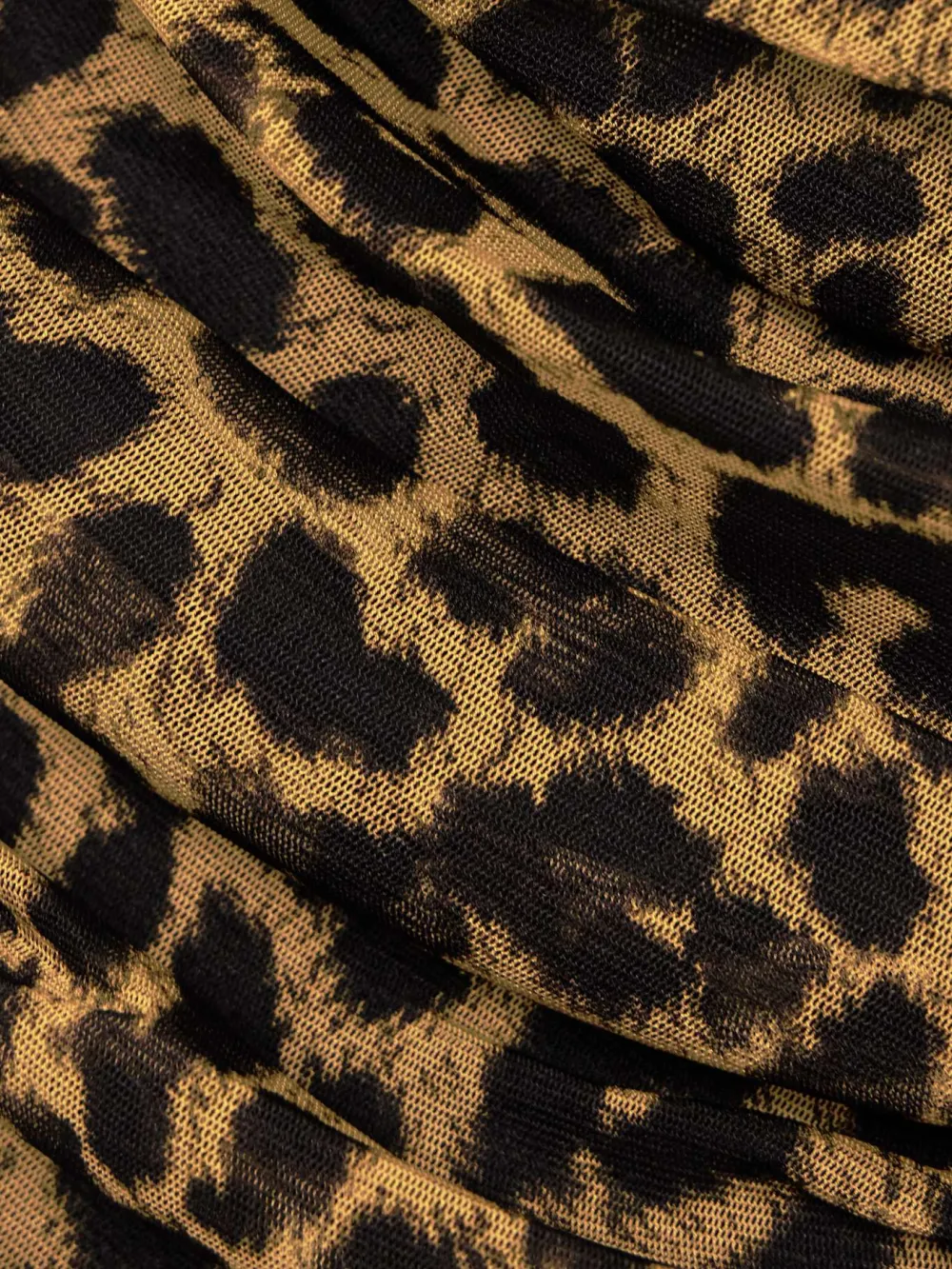 Leopard Round Neck Long Sleeve Dress