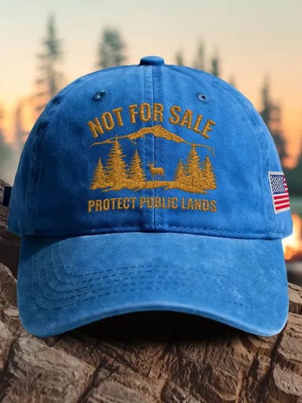 Retro Resist Not For Sale Protect Public Lands Print Baseball Cap