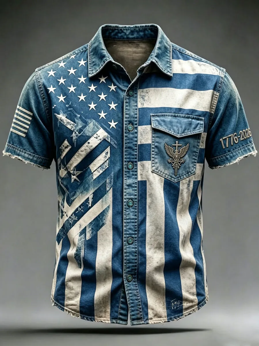 Men'S 250Th Anniversary National Print  Shirt