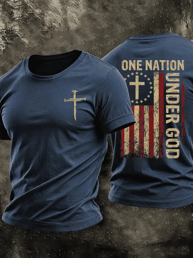 Men'S American Flag Faith Printed Casual T-Shirt
