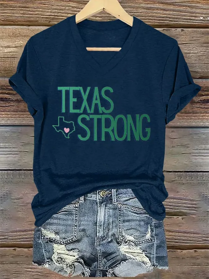 Women's Retro Texas Mystic Strong Print T-Shirt