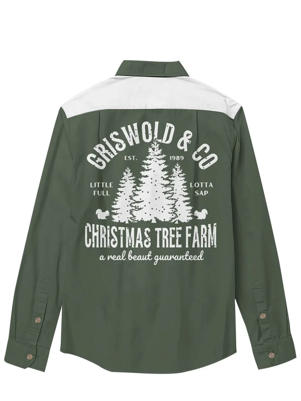 Christmas Family Vacation Tree Printed Hawaiian Shirt For Men Button-Down Shirt Long Sleeve 100% Cotton Shirt