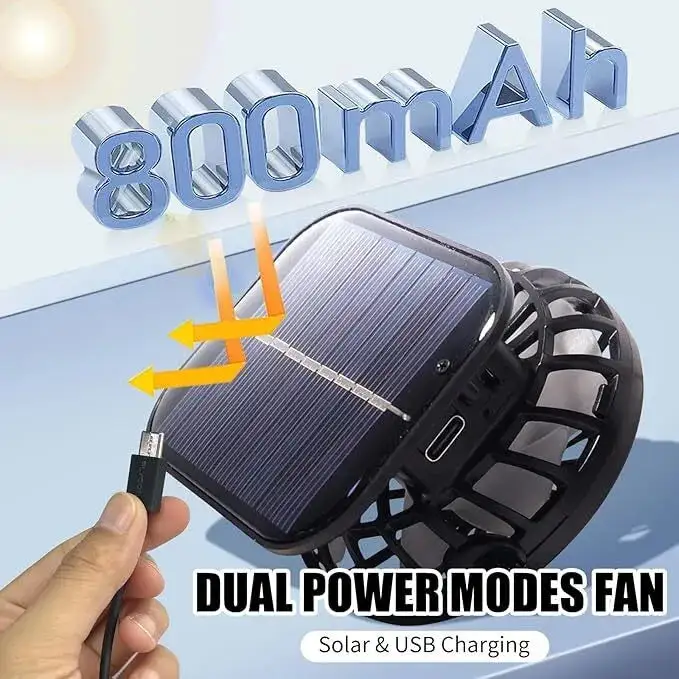 🔥Wide-Brimmed Solar Fan Cap