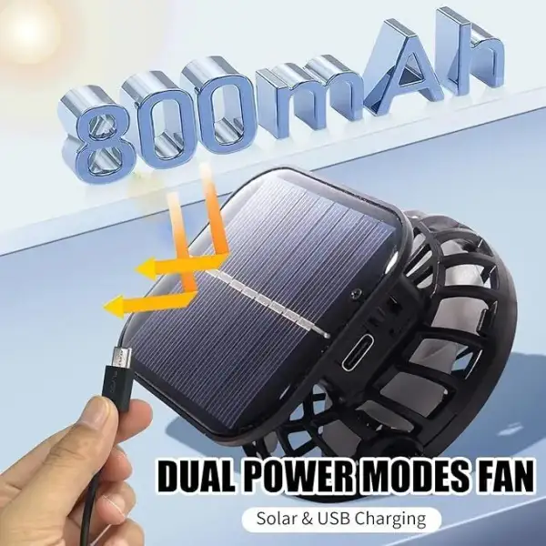 🔥Wide-Brimmed Solar Fan Cap