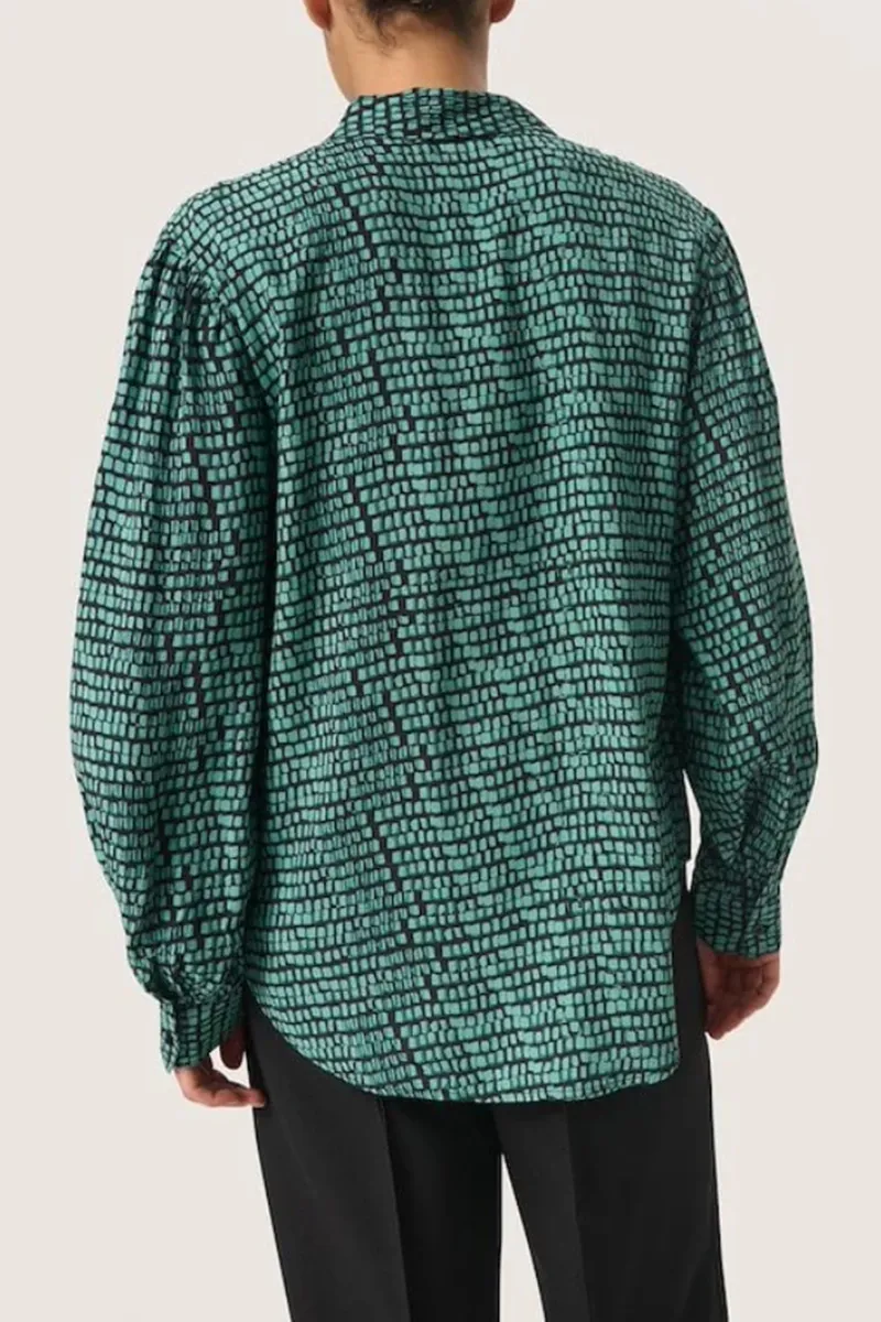 Textured Button Down Green Shirts