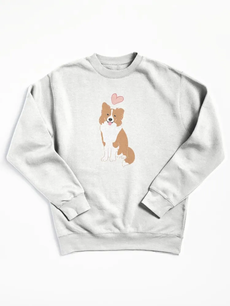 LOVE Red Border Collie Pullover Sweatshirt
