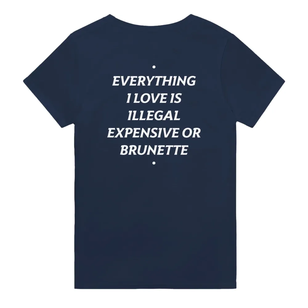 Men's EXPENSIVE OR BRUNETTE Print Casual Round Neck T-Shirt