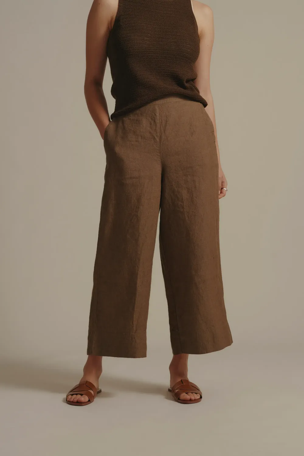 Linen Crop Pants