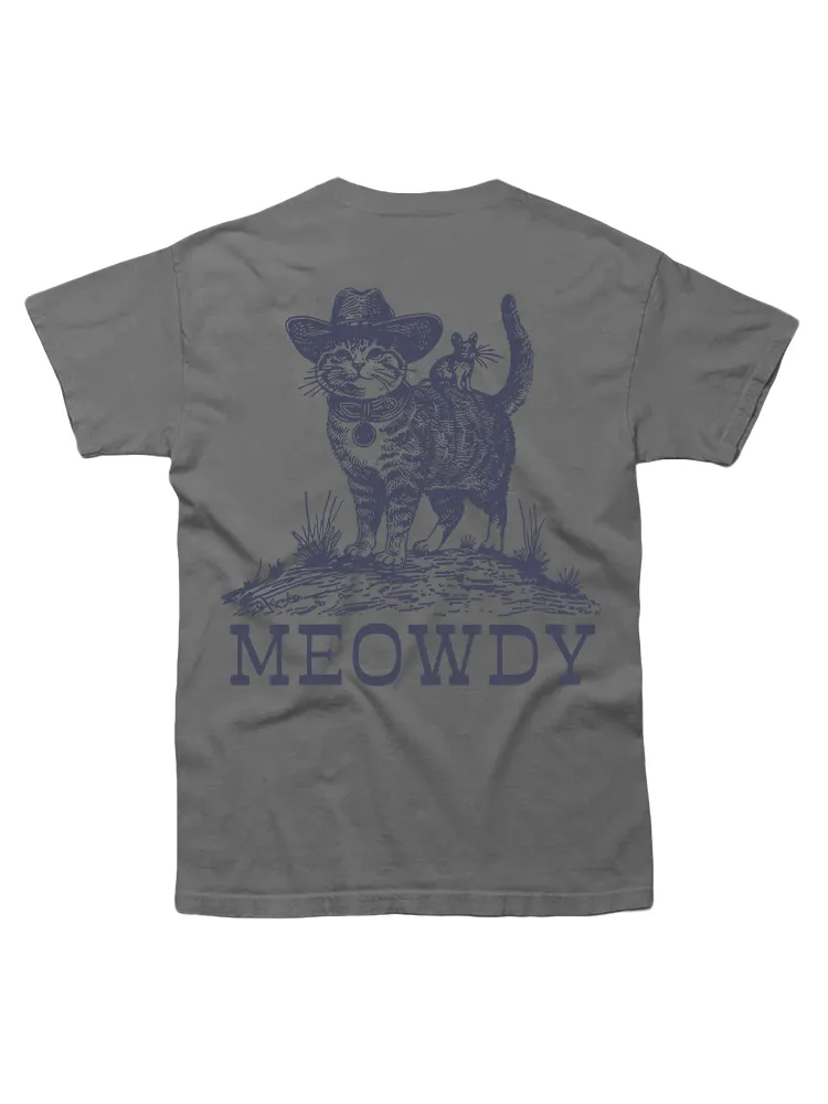 Cat Cowboy Back Print T-Shirt