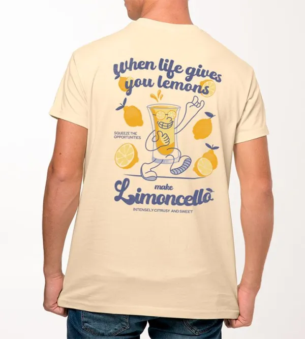Lemon Inspired Fun Print Light Colored T-Shirt