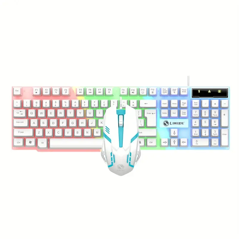 White Key Ergonomic Gaming Keyboard & Mouse Combo