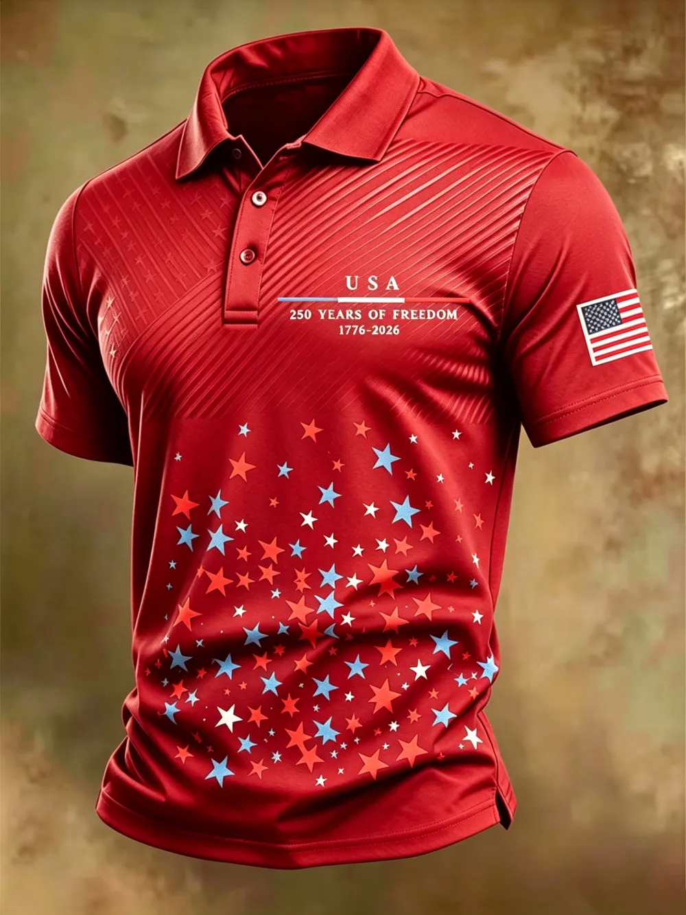 250Th Anniversary American Embroidery Commemorative Printed Polo Shirt