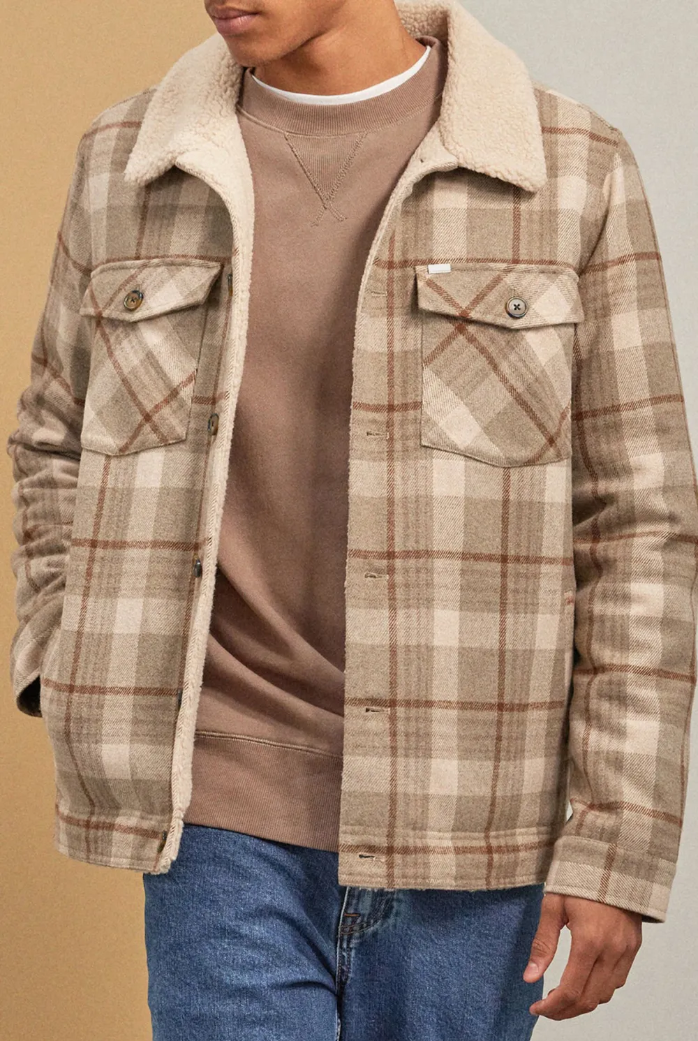 Checkered Plaid Jacket with Collar