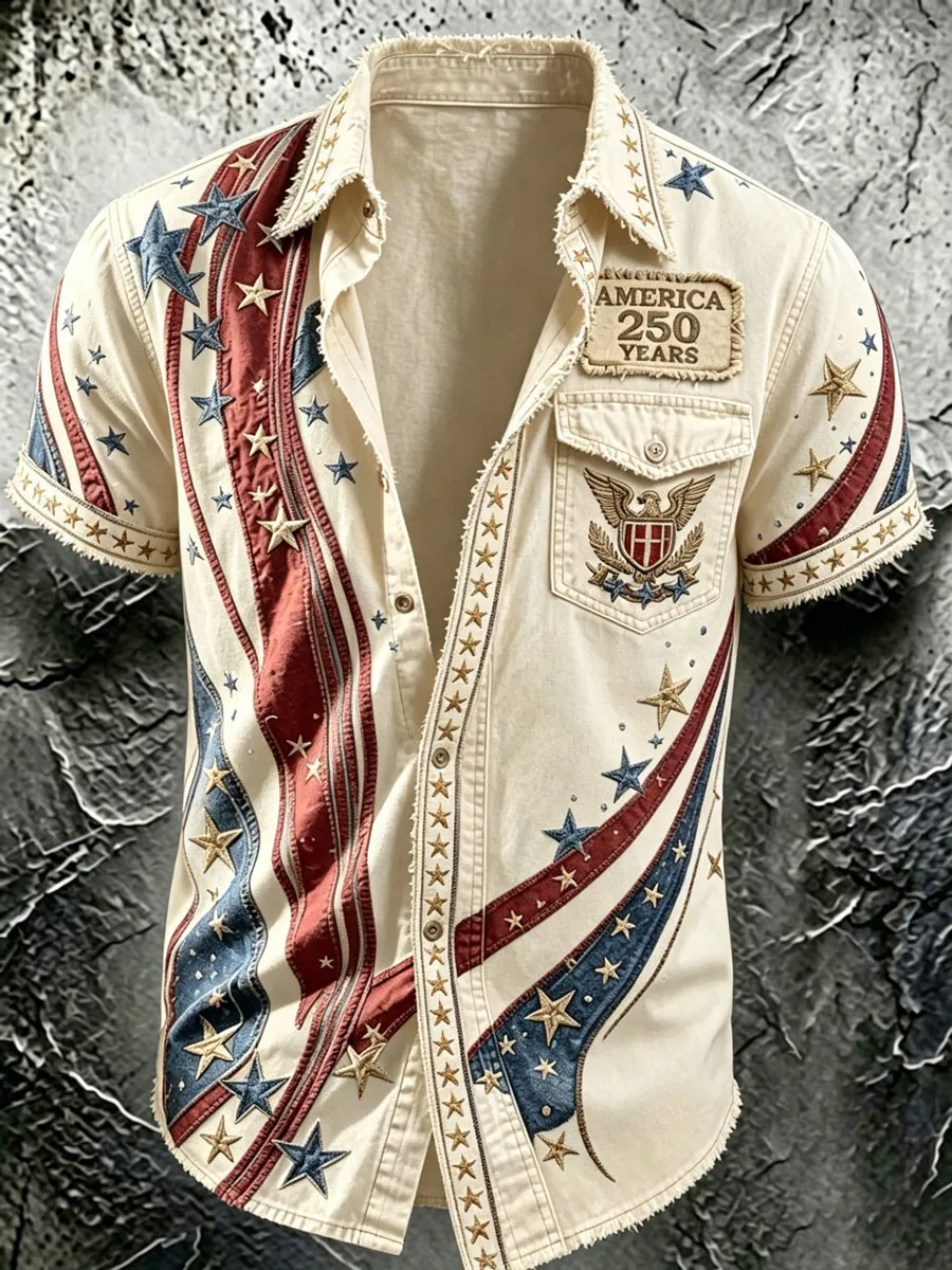 Men'S 250Th Anniversary National Faith Print  Shirt