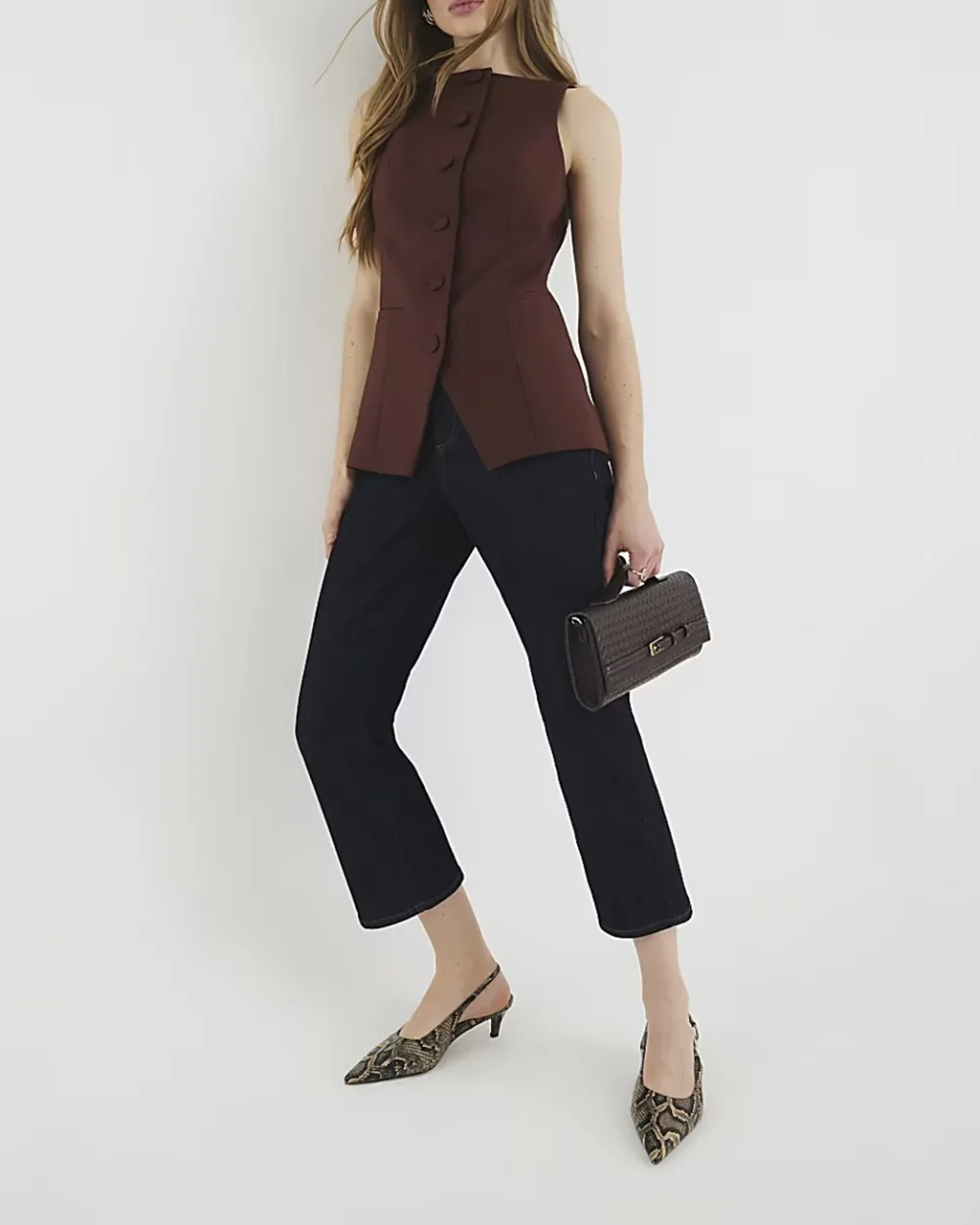 Business Casual Women's Sleeveless Split Hem Tops