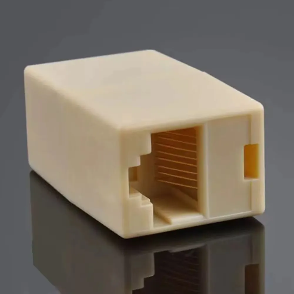 10 Pcs Network Ethernet Dual Head Coupler Jointer Plug
