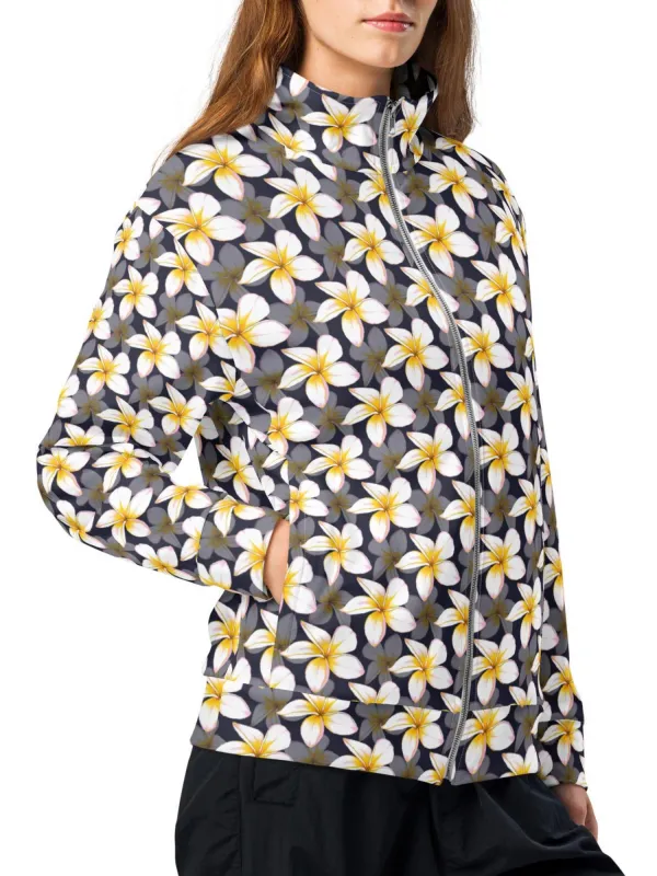 Dark Floral Print Casual Jacket